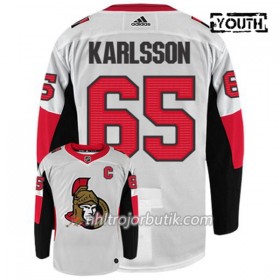 Barn Ishockey Ottawa Senators Tröja ERIK KARLSSON 65 Adidas Vit Authentic